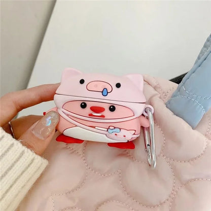 For AirPods Pro 2 / AirPods Pro Earphone Cover Cartoon Shape Silicone Case Sleeve with Buckle