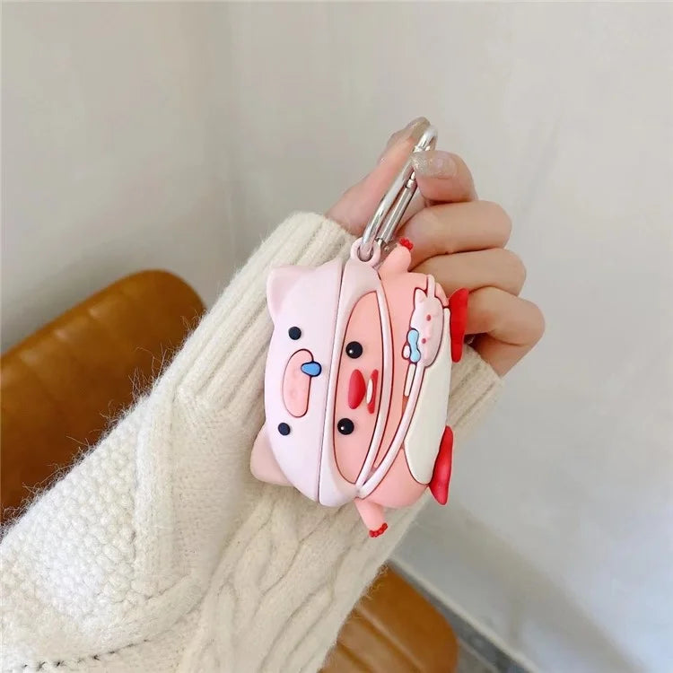 For AirPods Pro 2 / AirPods Pro Earphone Cover Cartoon Shape Silicone Case Sleeve with Buckle