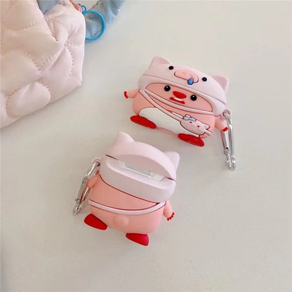 For AirPods Pro 2 / AirPods Pro Earphone Cover Cartoon Shape Silicone Case Sleeve with Buckle