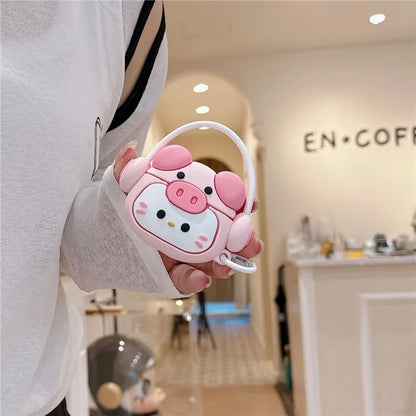 For Apple Airpods 3 Cartoon Kitty Bluetooth Earphone Cover Soft Silicone Case with Hanging Buckle