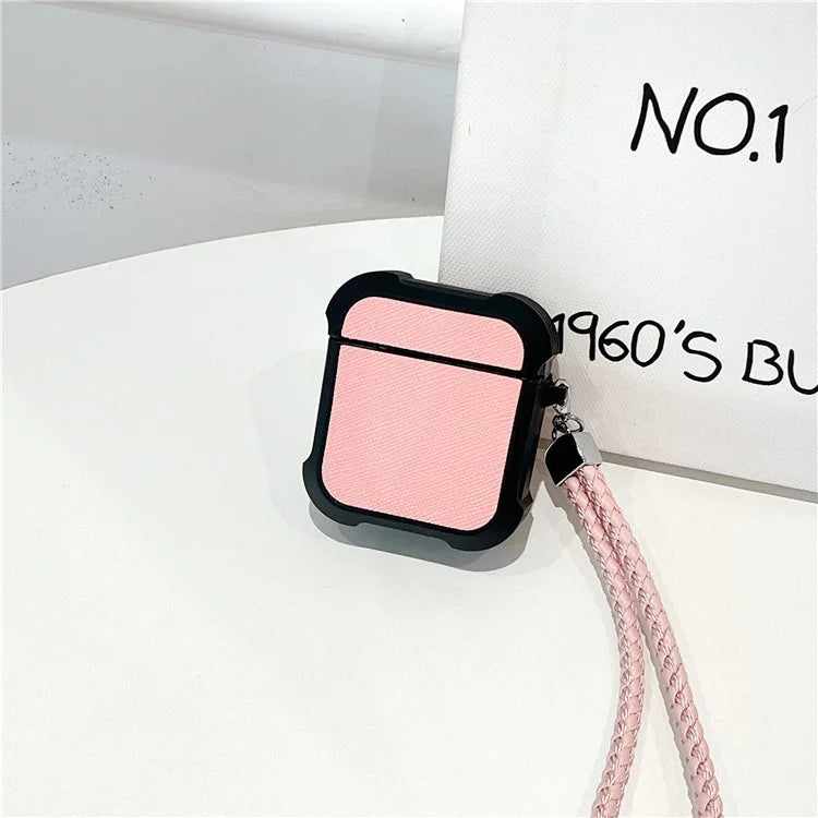 For Apple AirPods with Charging Case (2016) / (2019) /  AirPods with Wireless Charging Case (2019) TPU Sleeve Case with Wrist Strap