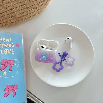 For Apple AirPods 3 Bluetooth Earphones Cover Star Design TPU Case with Pendant