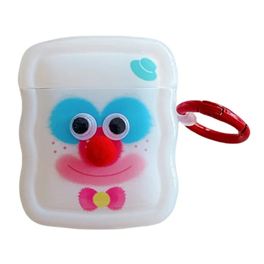 For Apple AirPods with Wireless Charging Case (2019) / AirPods with Charging Case (2019) / (2016) Colorful Clown TPU Case with Ring Buckle