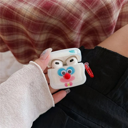 For Apple AirPods 3 Bluetooth Earphones Cover Colorful Clown TPU Case with Ring Buckle