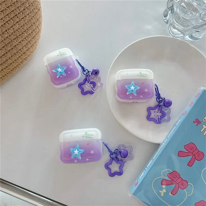 For Apple AirPods with Wireless Charging Case (2019) / AirPods with Charging Case (2019) / (2016) Star Design TPU Case with Pendant