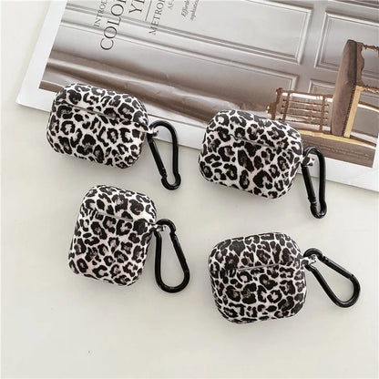 For Apple AirPods Pro 2 Charging Case Cover Leopard Print Pattern TWS Earbuds Silicone Case with Buckle