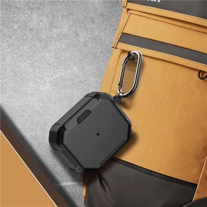 For AirPods Pro 2 Case PC+TPU Flip Stand Bluetooth Earphone Anti-Drop Cover with Carabiner