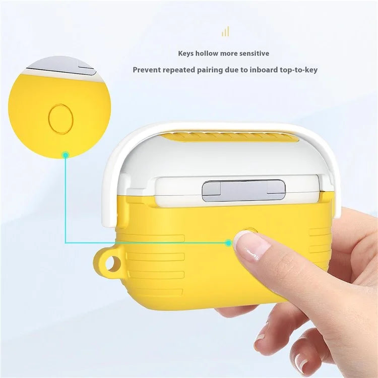 For Apple AirPods Pro 2 / AirPods Pro Bluetooth Earphones Anti-Drop Silicone Case with Hanging Buckle