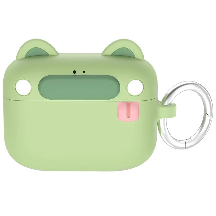 For Apple AirPods Pro 2 / AirPods Pro Bluetooth Earphones Cartoon Animal Liquid Silicone Case with Hanging Buckle