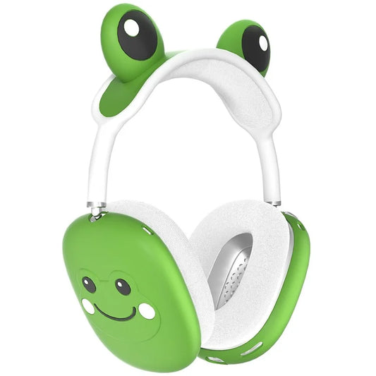 For AirPods Max Frog Design Liquid Silicone Headphone Earmuff Shell + Headbeam Cover