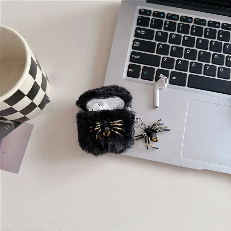 For Apple AirPods with Wireless Charging Case (2019) / AirPods with Charging Case (2019) / (2016) Halloween Fluffy TPU Case with Pendant