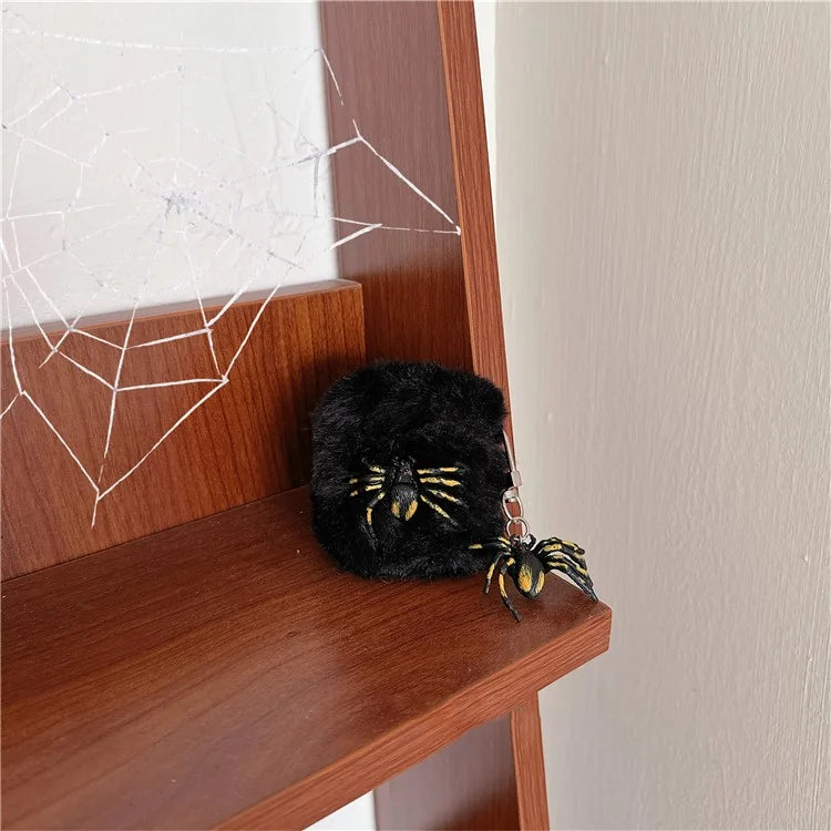 For Apple AirPods with Wireless Charging Case (2019) / AirPods with Charging Case (2019) / (2016) Halloween Fluffy TPU Case with Pendant