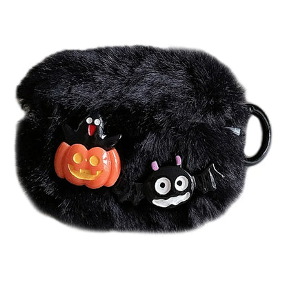 For Apple AirPods Pro 2 / AirPods Pro Case Halloween Pumpkin Bat Fluffy TPU Cover with Ring Buckle