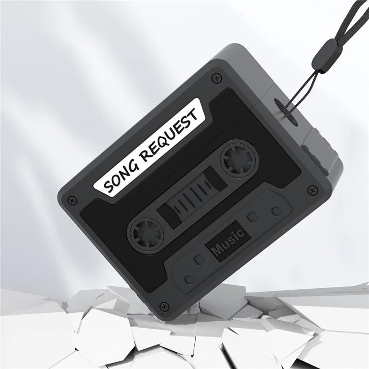 For Apple AirPods 3 Case Cassette Tape Design Portable Liquid Silicone Earbuds Cover with Strap