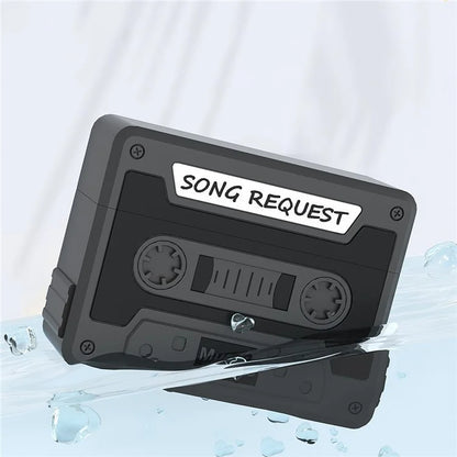 For Apple AirPods 3 Case Cassette Tape Design Portable Liquid Silicone Earbuds Cover with Strap