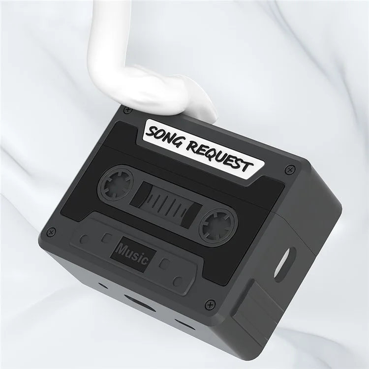 For Apple AirPods Pro 2 / AirPods Pro Case Cassette Tape Design Portable Liquid Silicone Earbuds Cover with Strap