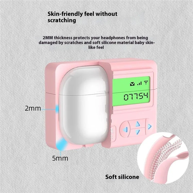 For Apple AirPods Pro 2 / AirPods Pro Case Retro Pager Design Silicone Earbuds Protective Cover