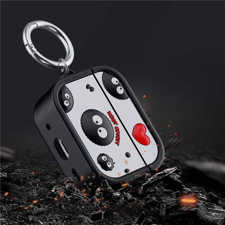 For AirPods Pro 2 Case Cartoon Briquette Silicone Protective Cover with Carabiner