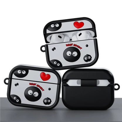 For AirPods Pro 2 Case Cartoon Briquette Silicone Protective Cover with Carabiner