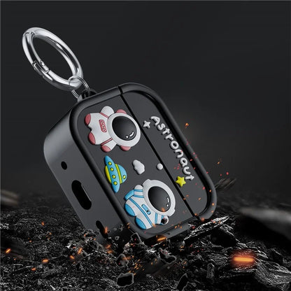 For AirPods Pro 2 Case Cute Astronaut Design Silicone Earphone Cover with Carabiner