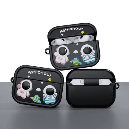 For AirPods Pro 2 Case Cute Astronaut Design Silicone Earphone Cover with Carabiner