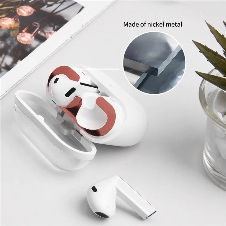 For Samsung Galaxy Buds3 Charging Case Bluetooth Earbuds Metal Sticker Anti-Dust Protective Decals