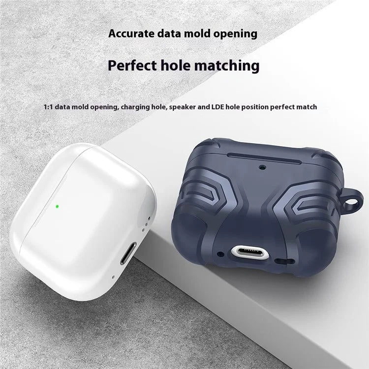 For AirPods 4 Case Split Design Soft TPU Shockproof Earphone Cover with Carabiner