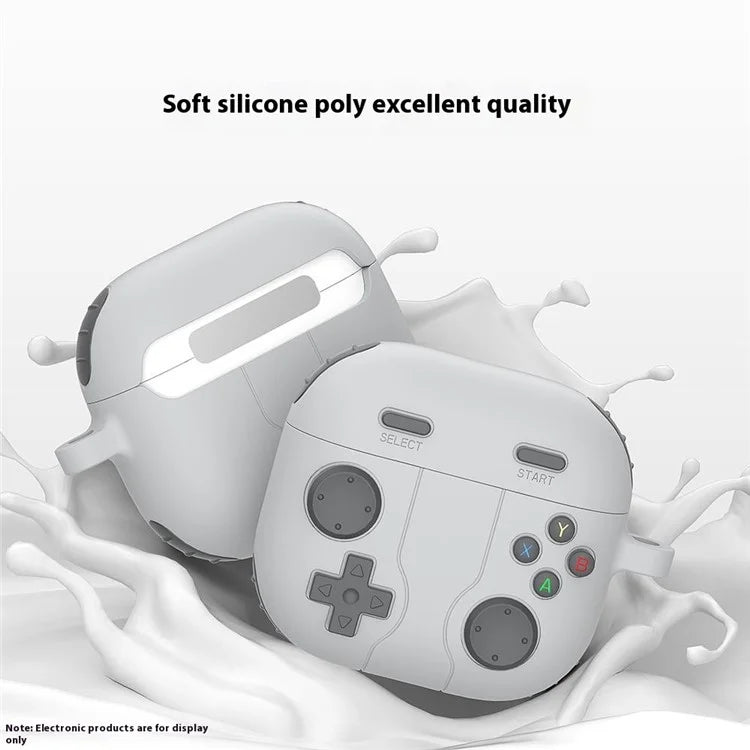 For AirPods 4 Case Game Console Shape Earphones Silicone Shell with Carabiner