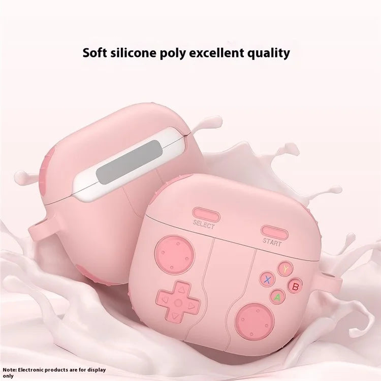 For AirPods 4 Case Game Console Shape Earphones Silicone Shell with Carabiner