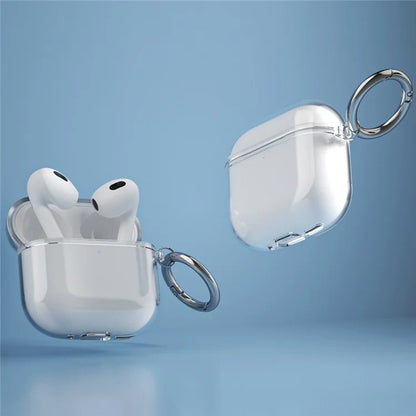 For AirPods 4 Charging Case Cover Bluetooth Earbuds Clear TPU Protective Case with Hook