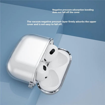 For AirPods 4 Charging Case Cover Bluetooth Earbuds Clear TPU Protective Case with Hook