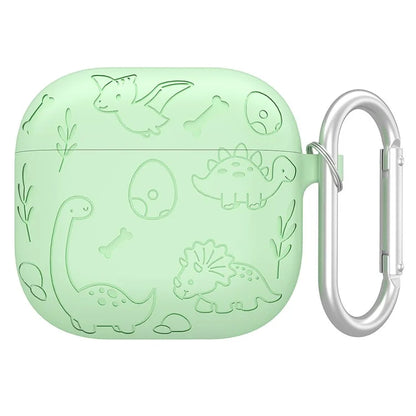 For AirPods Pro 2 / AirPods Pro Case Unique Dinosaur Design Liquid Silicone Earphone Cover with Carabiner