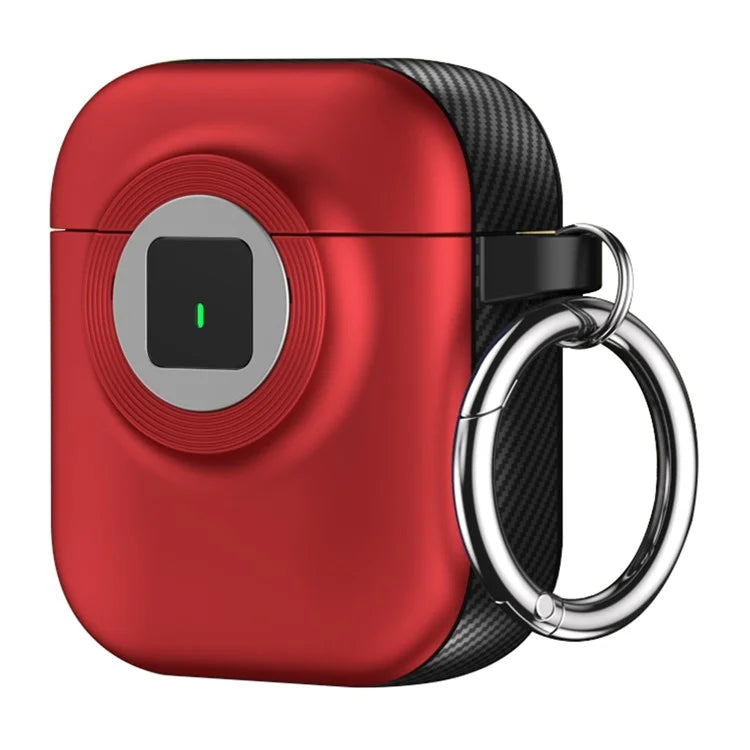 For Apple AirPods with Wireless Charging Case (2019)  /  AirPods with Charging Case (2019)  /  (2016) Case PC+TPU Cover with Carabiner