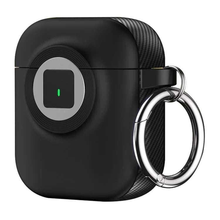 For Apple AirPods with Wireless Charging Case (2019)  /  AirPods with Charging Case (2019)  /  (2016) Case PC+TPU Cover with Carabiner