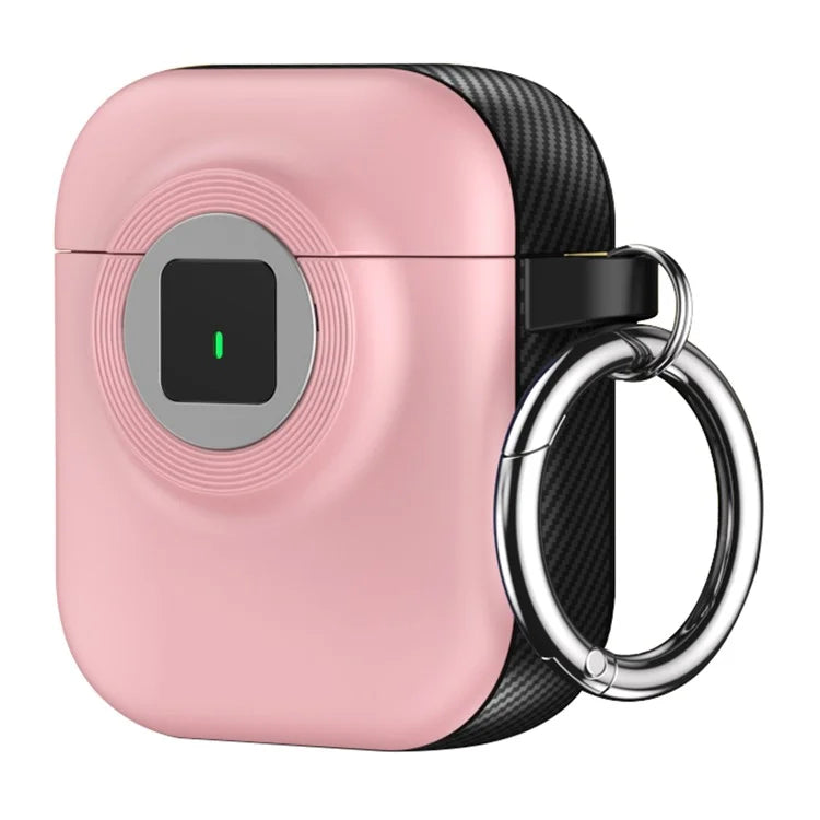 For Apple AirPods with Wireless Charging Case (2019)  /  AirPods with Charging Case (2019)  /  (2016) Case PC+TPU Cover with Carabiner