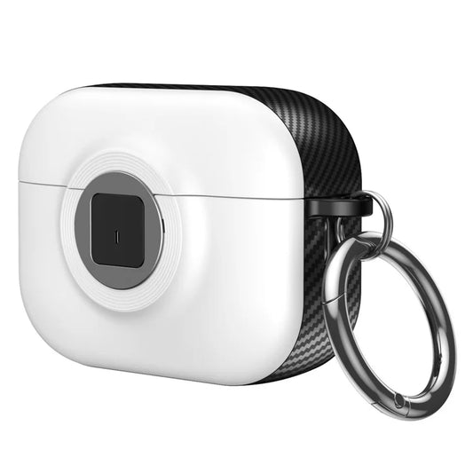 For Apple AirPods Pro 2 Case PC+TPU Flip Earphone Cover with Carabiner and Switch Lock