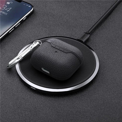 For AirPods 4 Charging Case Cover Litchi Texture Bluetooth Earbuds Shockproof TPU Case with Buckle