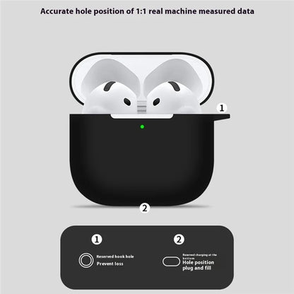 For AirPods 4 Case Bluetooth Earphone Silicone Case Earbud Protective Cover with Lanyard