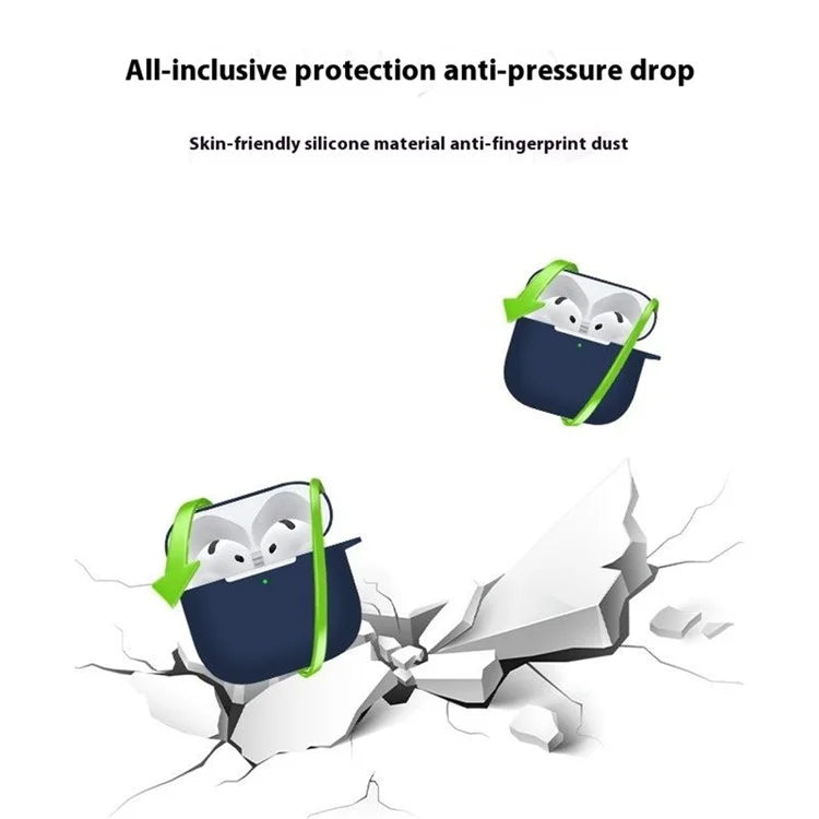 For AirPods 4 Case Bluetooth Earphone Silicone Case Earbud Protective Cover with Lanyard