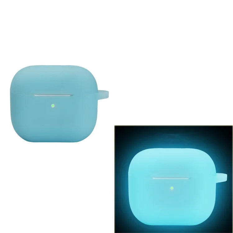 For Apple AirPods 4 Silicone Case Luminous Bluetooth Earphone Protective Cover with Lanyard