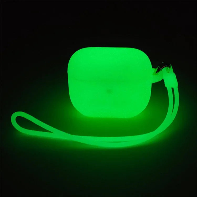 For Apple AirPods 4 Silicone Case Luminous Bluetooth Earphone Protective Cover with Lanyard