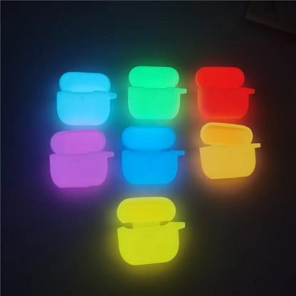 For Apple AirPods 4 Silicone Case Luminous Bluetooth Earphone Protective Cover with Lanyard