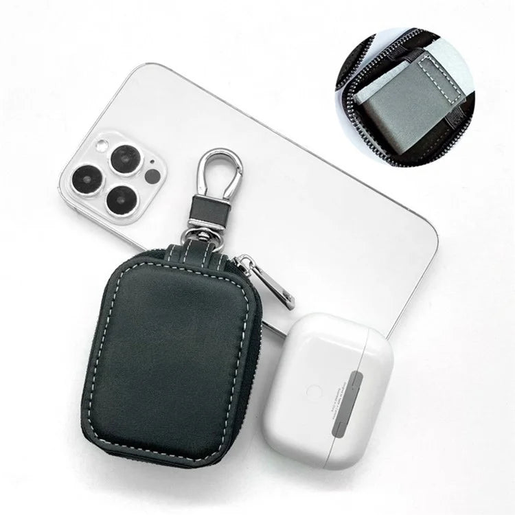 For Apple AirPods 3  /  AirPods Pro 2  /  AirPods Pro Carrying Case PU Leather Storage Pouch Bag with Keychain