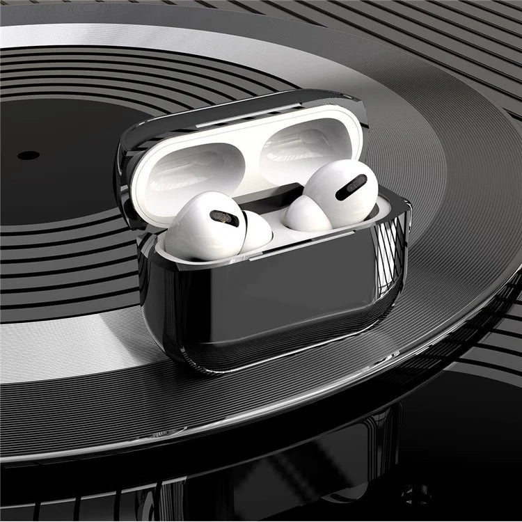 For AirPods Pro (Gen 2) (USB-C) / Pro 2 Electroplated TPU Protective Case Bluetooth Earphone Anti-drop Cover with Hand Strap