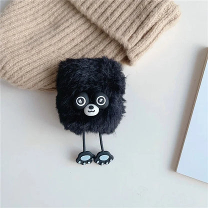 Plush Case for AirPods with Charging Case (2016) / (2019) / AirPods with Wireless Charging Case (2019) Cartoon Raccoon Earphone Cover