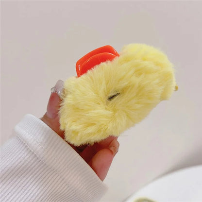 For Apple AirPods 3 Earphone Plush Case Cartoon Duck Bluetooth Earbud Cover with Ring Buckle