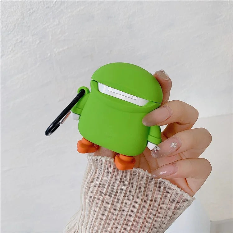 Silicone Case for AirPods with Charging Case (2016)  /  (2019)  /  AirPods with Wireless Charging Case (2019) Raincoat Duck Style Earphone Cover