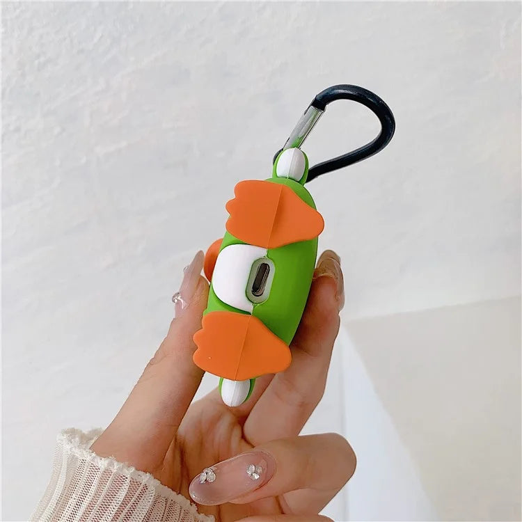 Silicone Case for AirPods with Charging Case (2016)  /  (2019)  /  AirPods with Wireless Charging Case (2019) Raincoat Duck Style Earphone Cover