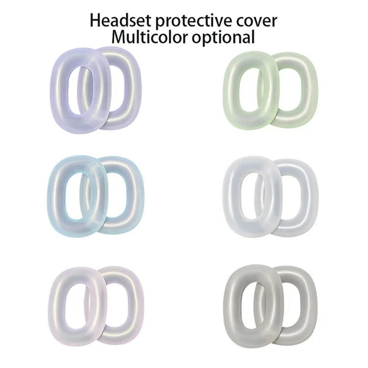 For AirPods Max Headphone Silicone Earmuff Shell Earpad Cover Headband Cover Crossbeam Cover Set Purple