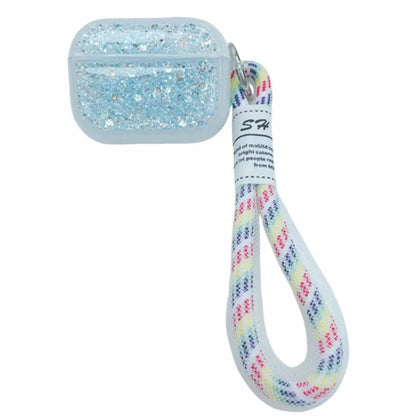 For Apple AirPods Pro Earphone Case Glitter TPU Earbud Holder  with Hand Strap